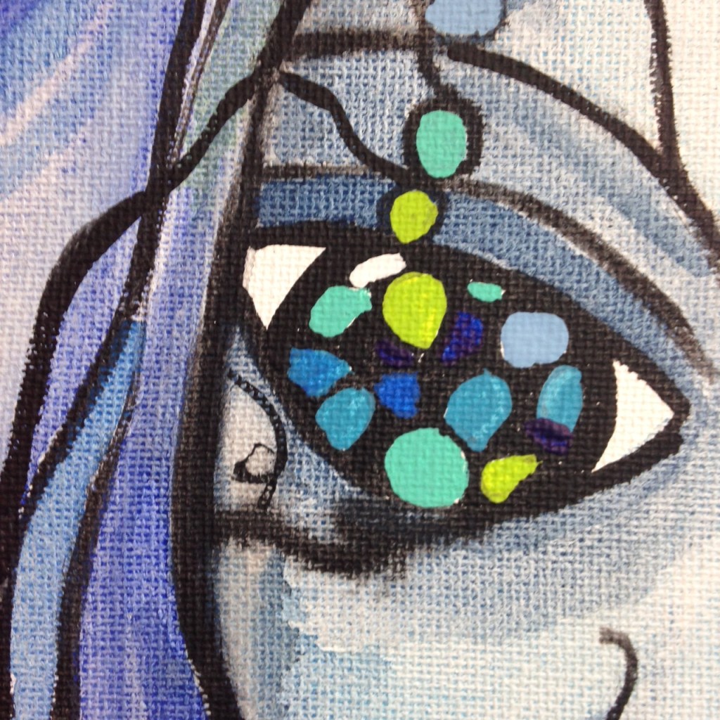 Close-Up 1 Visage d'un rêve- Tribute to Sophie Orlicki Linda Cleary 2014 Watercolor and Acrylic on Canvas