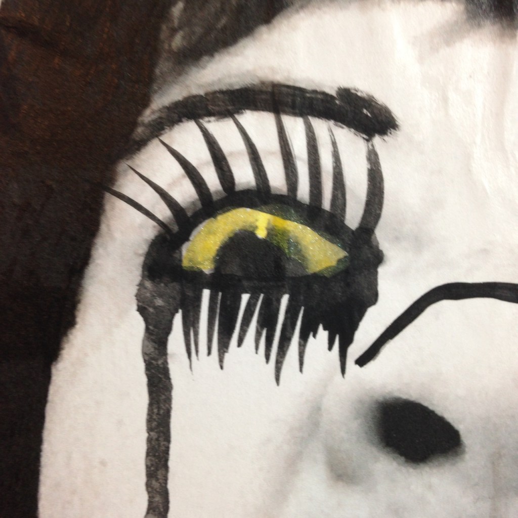 Close-Up 1 Self-Portrait- Tribute to Arnulf Rainer Linda Cleary 2014 Mixed Media on Canvas