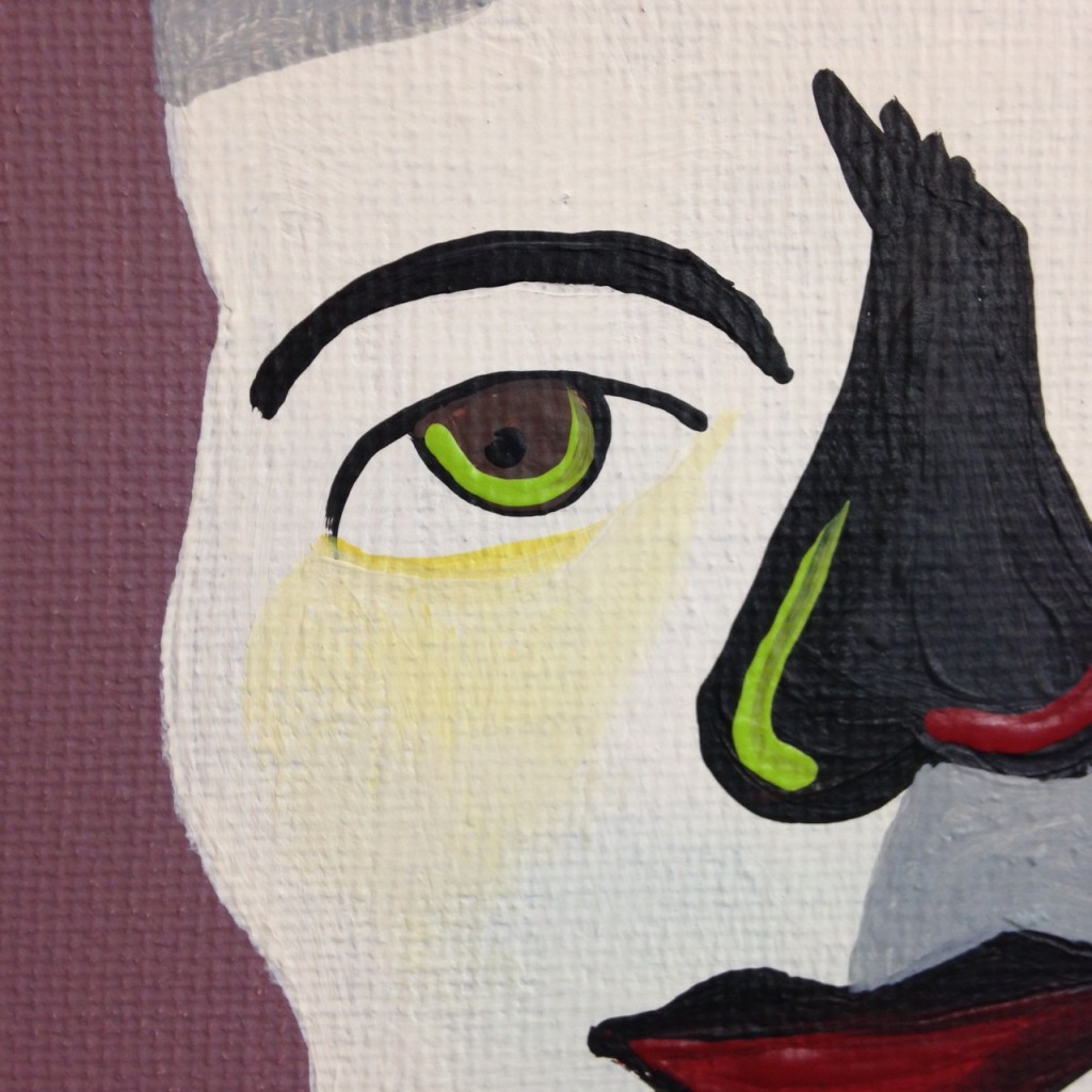 Close-Up 1 Self-Portrait- Tribute to Jim Nutt Linda Cleary 2014 Acrylic on Canvas