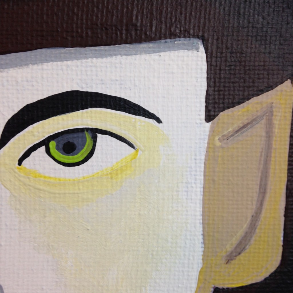 Close-Up 2 Self-Portrait- Tribute to Jim Nutt Linda Cleary 2014 Acrylic on Canvas