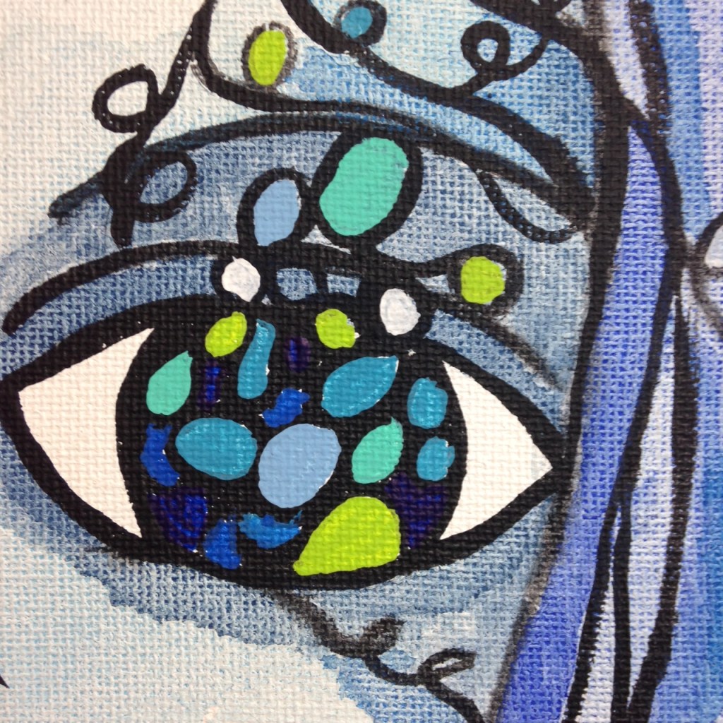 Close-Up 3 Visage d'un rêve- Tribute to Sophie Orlicki Linda Cleary 2014 Watercolor and Acrylic on Canvas