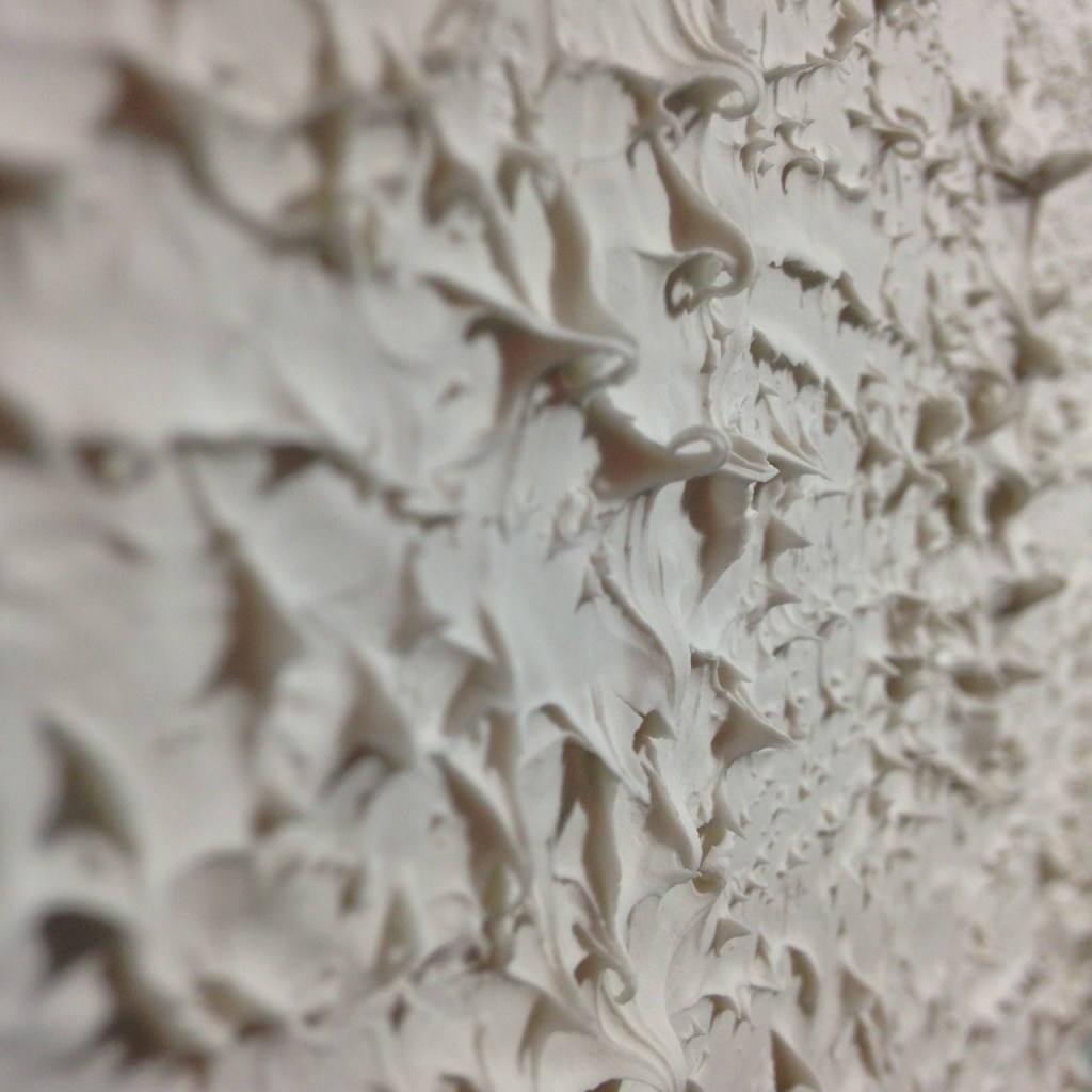 Close-Up 3 Static- Tribute to Michael Staniak Linda Cleary 2014 Modeling Paste on Canvas