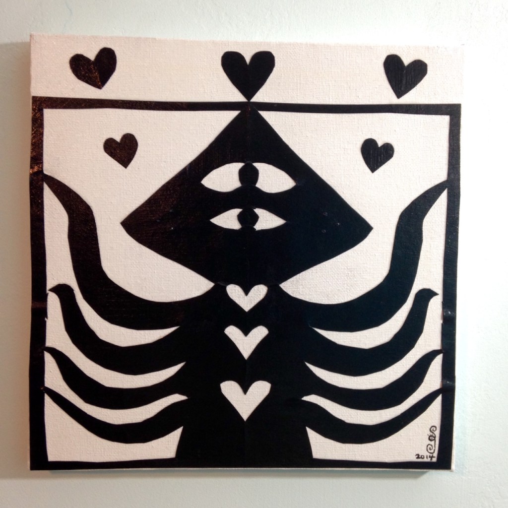 Squidman Loves Me- Tribute to Jad Fair Linda Cleary 2014 Mixed-Media on Canvas