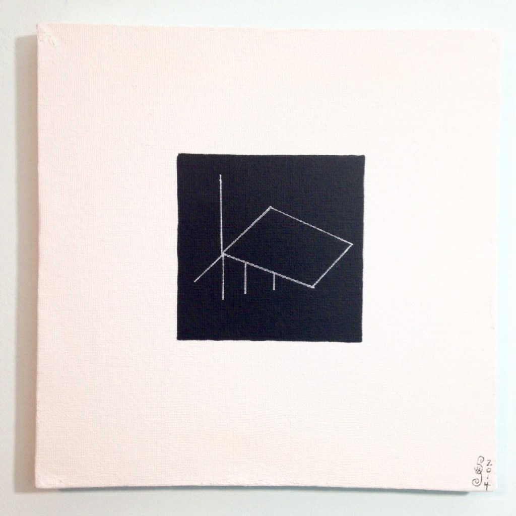 Untitled 311- Tribute to Fred Sandback Linda Cleary 2014 Acrylic & Pen on Canvas