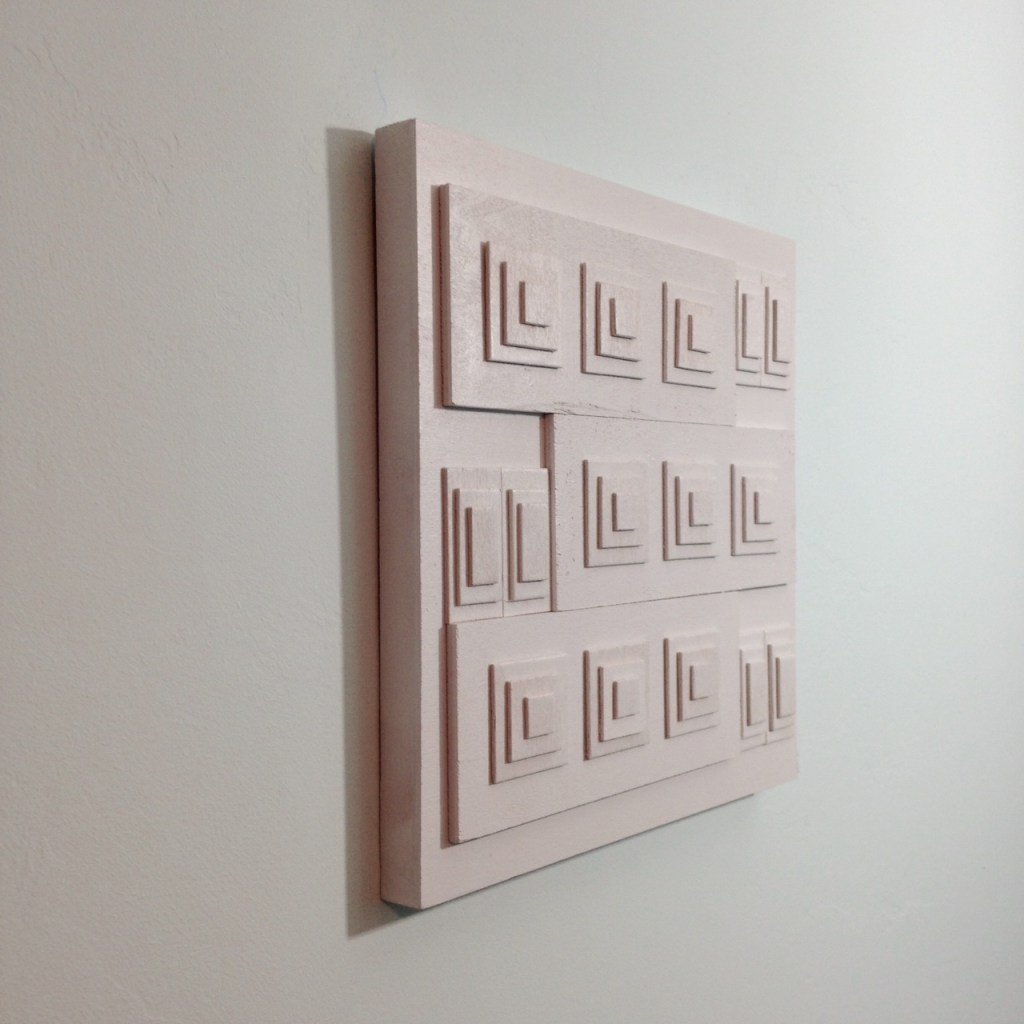 Side-View Rechthoeken En Vierkanten- Tribute to Ad Dekkers Linda Cleary 2014 Mixed-Media on Wood Panel