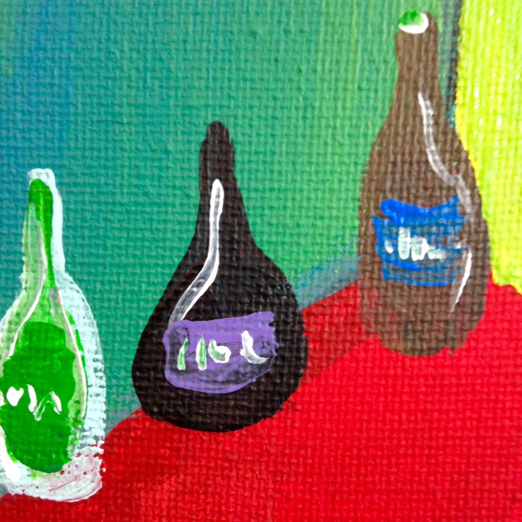 Close-Up 3 Mädchen in Einem Grünen Zimmer- Tribute to Ernst Ludwig Kirchner Acrylic on Canvas