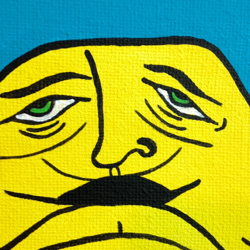 Close-Up 1 My Secret Friend- Tribute to Barry McGee Linda Cleary 2014 Acrylic on Canvas