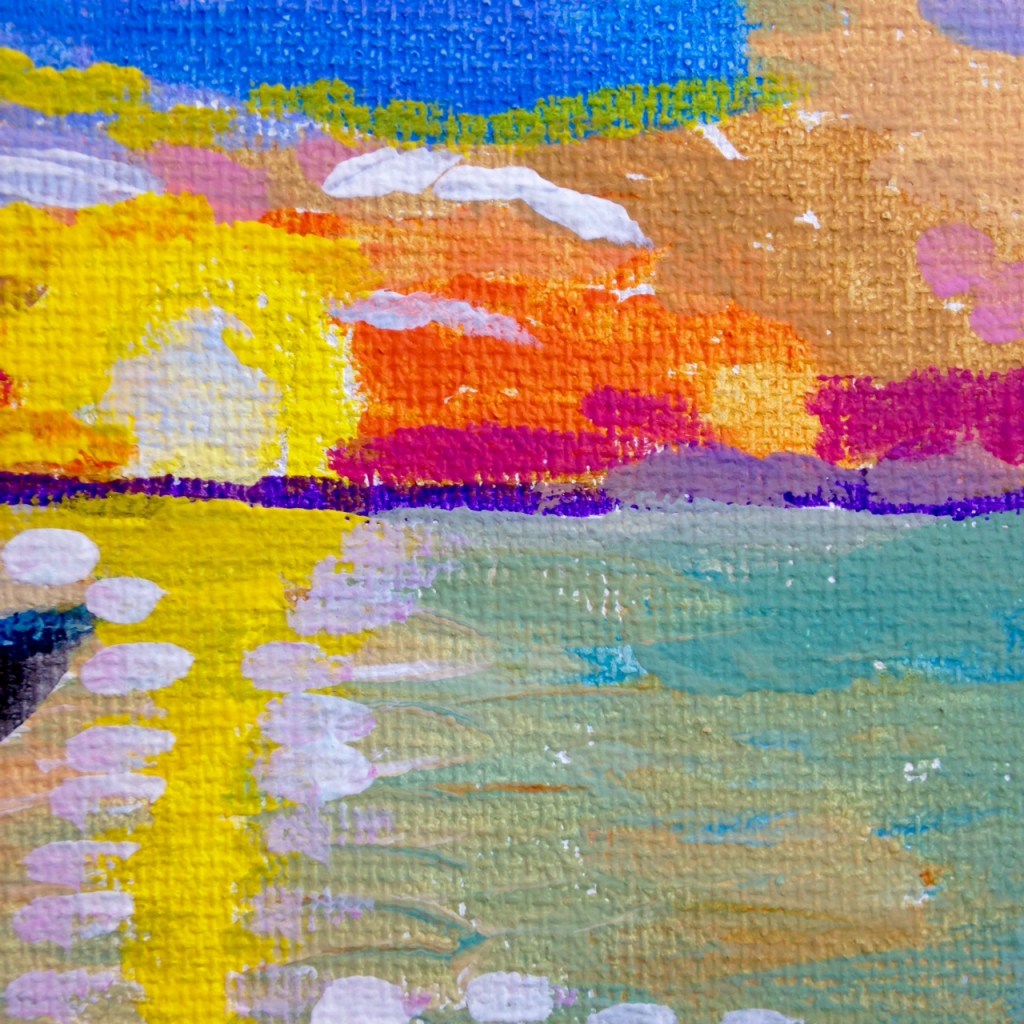 Close-Up 2 Voilier sur l'eau- Tribute to André Derain Linda Cleary 2014 Acrylic on Canvas