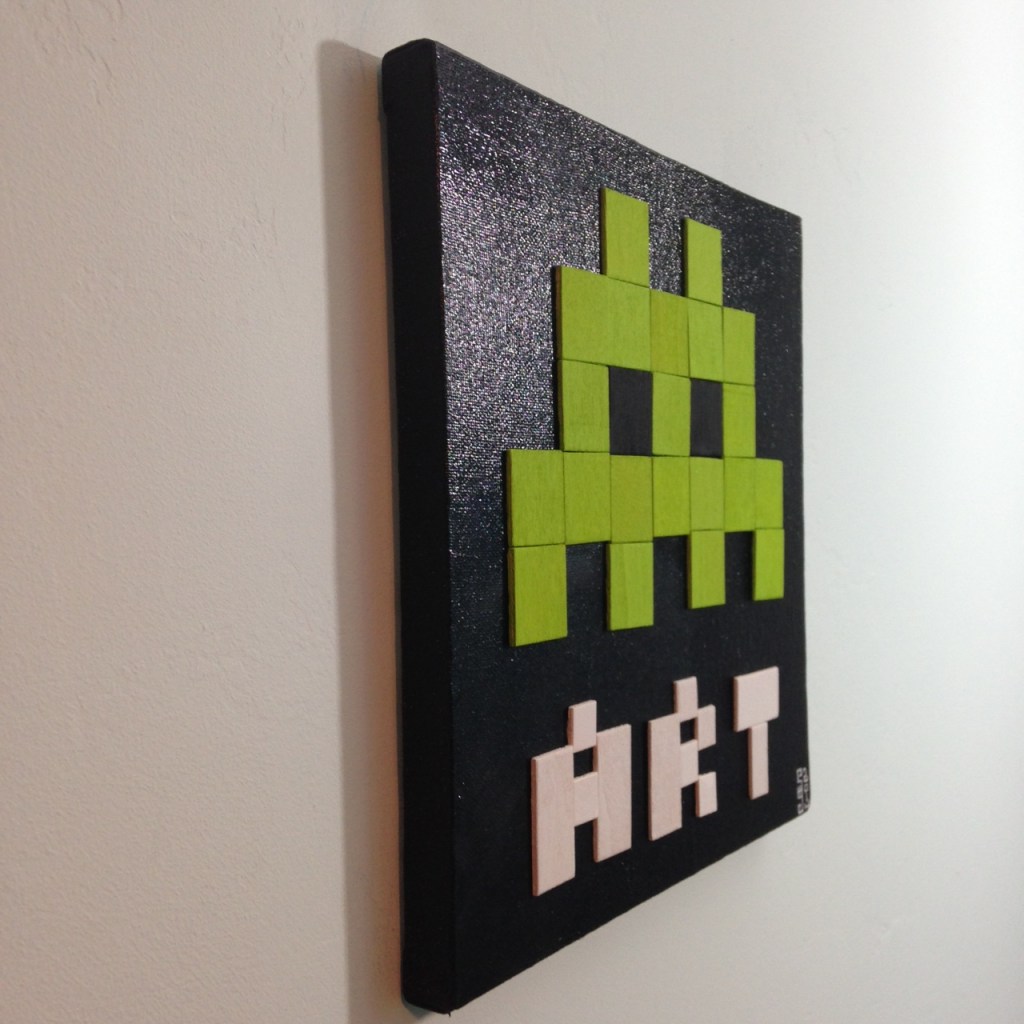 Side-View ART- Tribute to Invader Linda Cleary 2014 Mixed-Media on Canvas