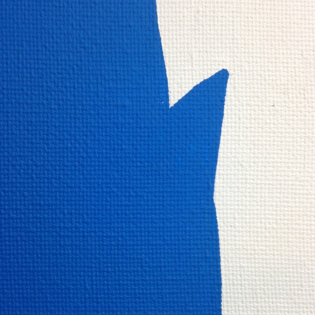 Close-Up 3 Me in Blue- Tribute to John Baldessari Linda Cleary 2014 Mixed-Media on Canvas