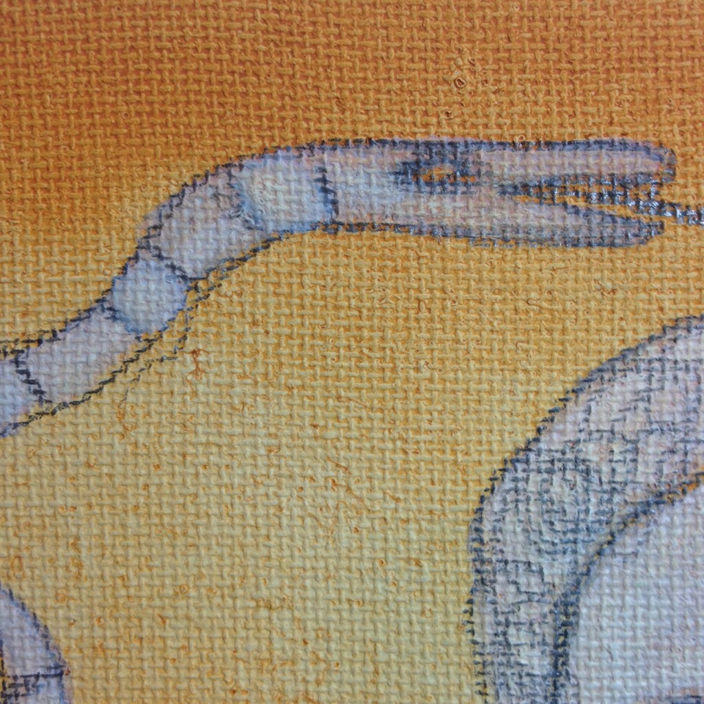 Close-Up 3 Sadness Strikes Again- Tribute to Heinrich Anton Müller Linda Cleary 2014 Acrylic, chalk and pencil on canvas