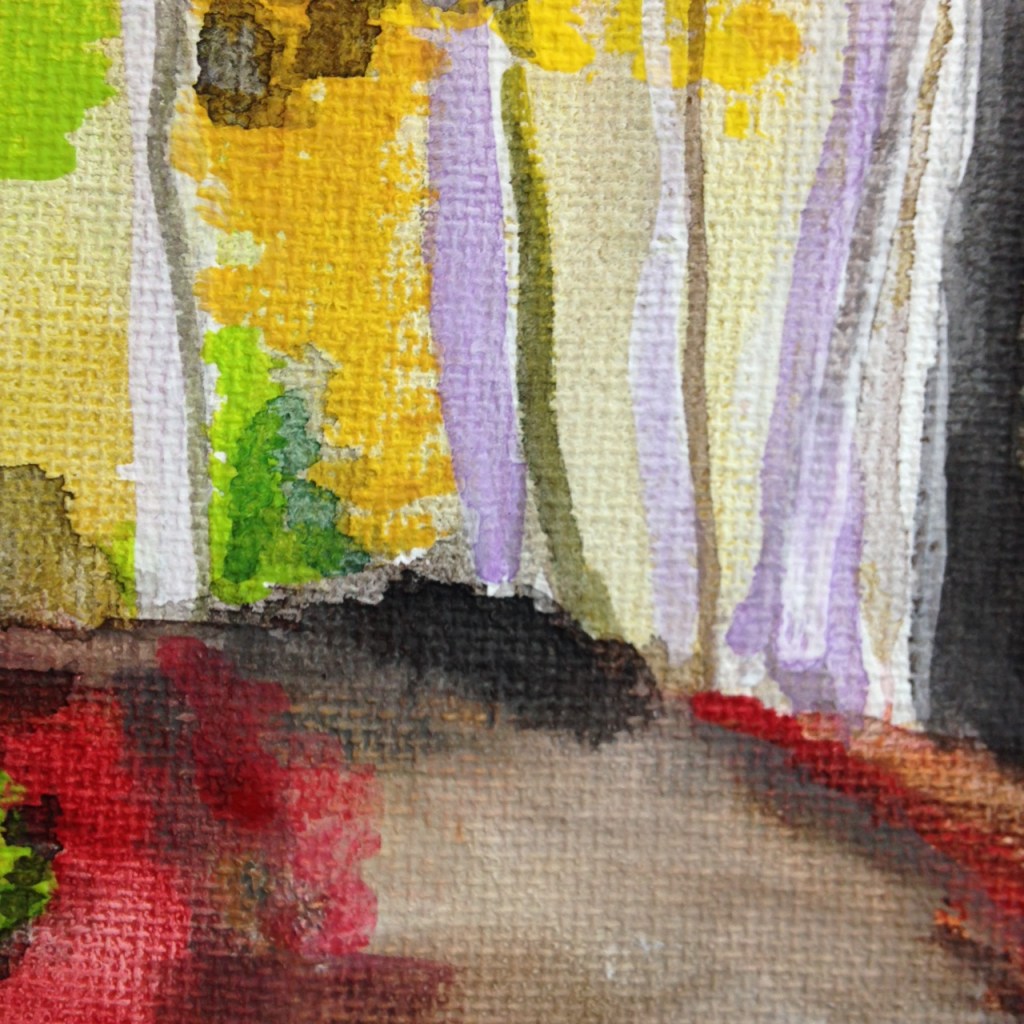 Close-Up 3 Autumn Forest- Tribute to Wolf Kahn Linda Cleary 2014 Watercolor & Acrylic on Canvas