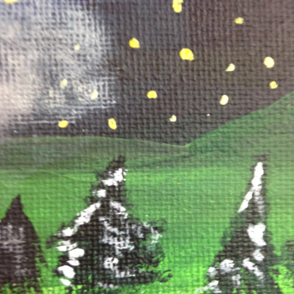 Close-Up 3 Next Year's Around the Corner- Tribute to Grandma Moses Linda Cleary 2014 Acrylic on Canvas