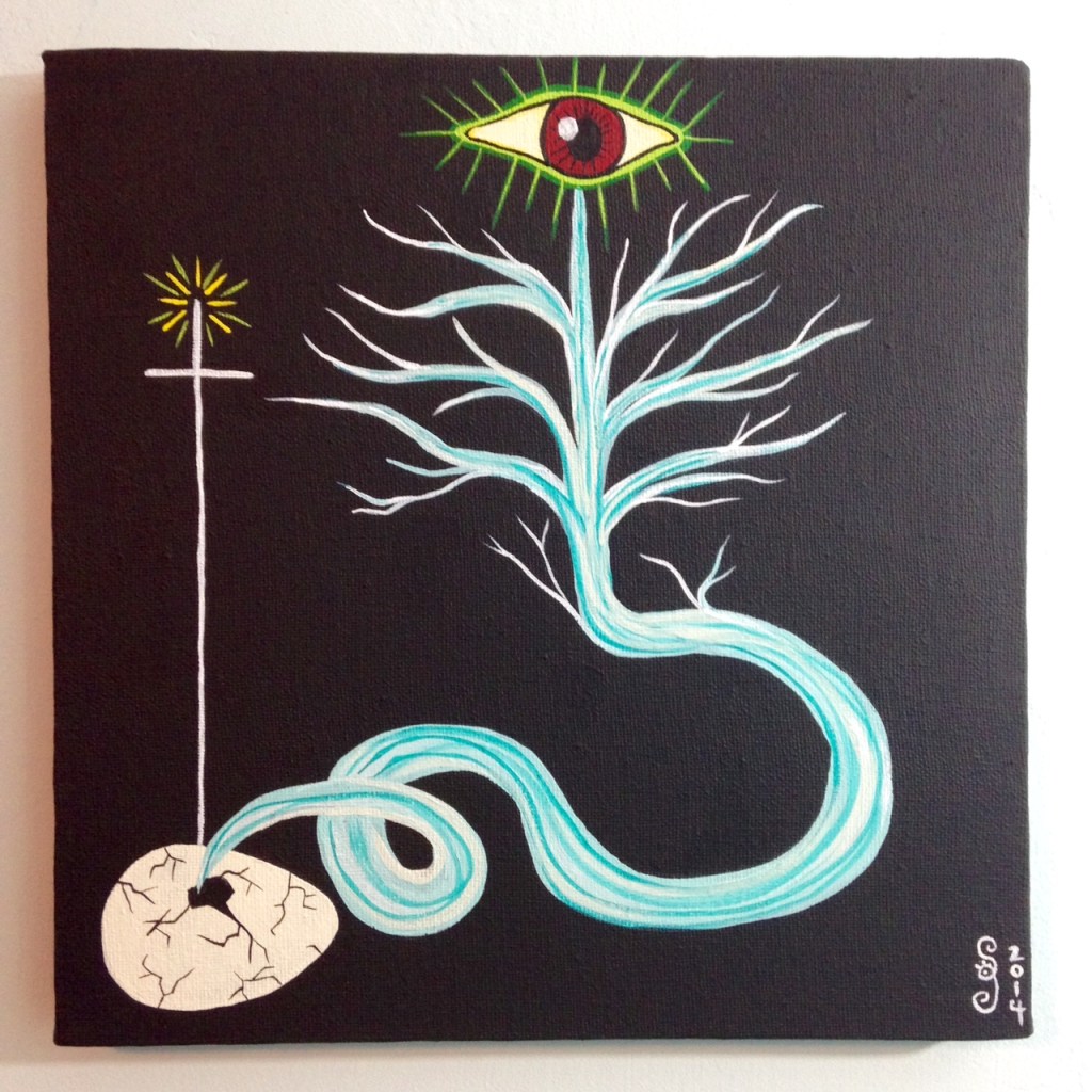 The Rebirth of Yggdrasil- Tribute to Daniel Higgs Linda Cleary 2014 Acrylic on Canvas