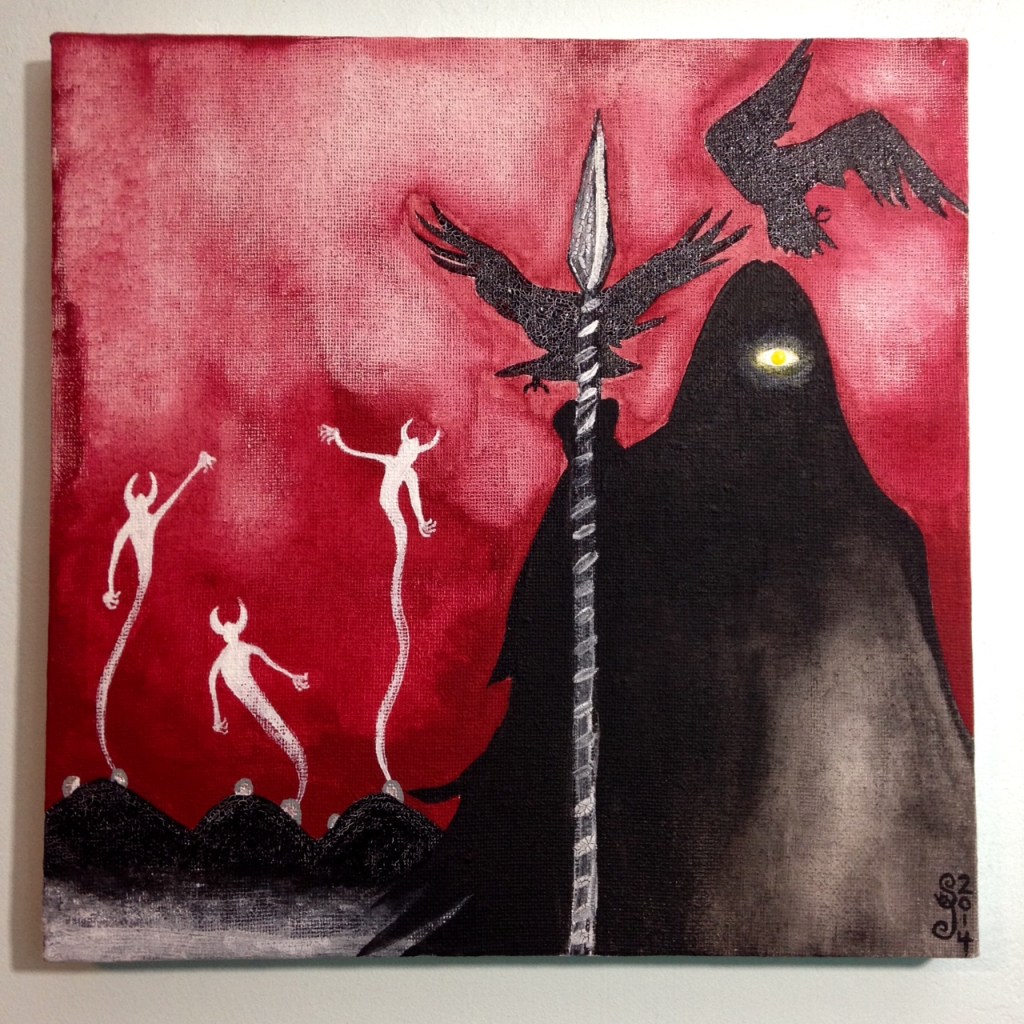 Home Sweet Helheim- Tribute to Jeffrey Alan Love Linda Cleary 2014 Mixed Media on Canvas