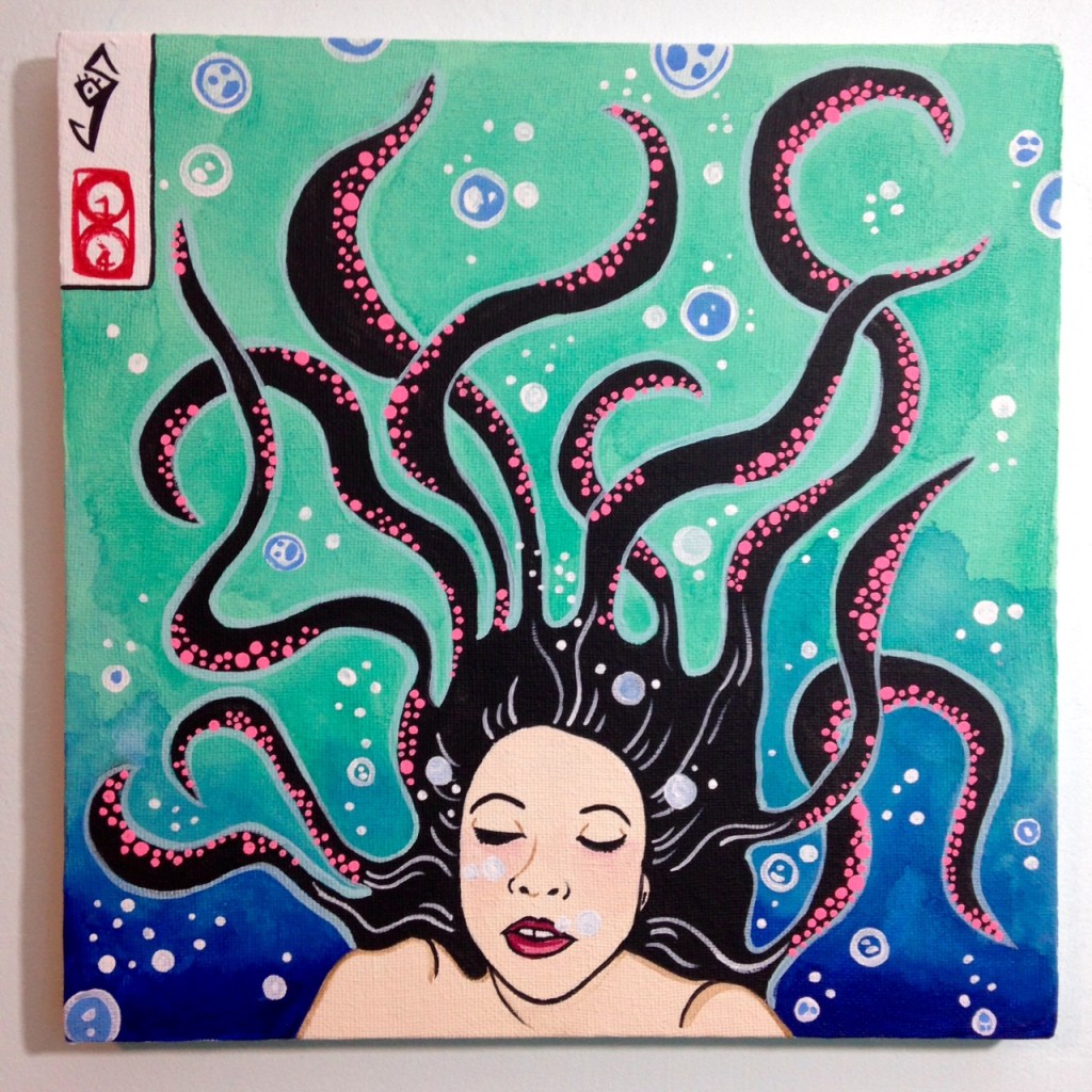 セルフポートレート- Tribute to Yuko Shimizu Linda Cleary 2014 Acrylic on Canvas