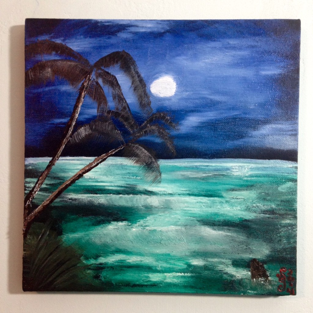 Wish I Was There- Tribute to Bob Ross Linda Cleary 2014 Oil, Acrylic on Canvas