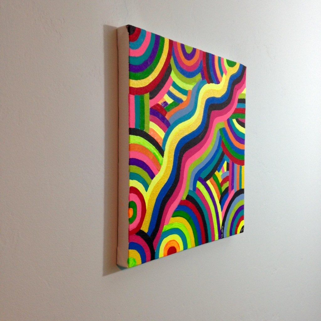 Side-View Laberinto del Arco Iris- Tribute to Marta Minujin Linda Cleary 2014 Acrylic on Canvas