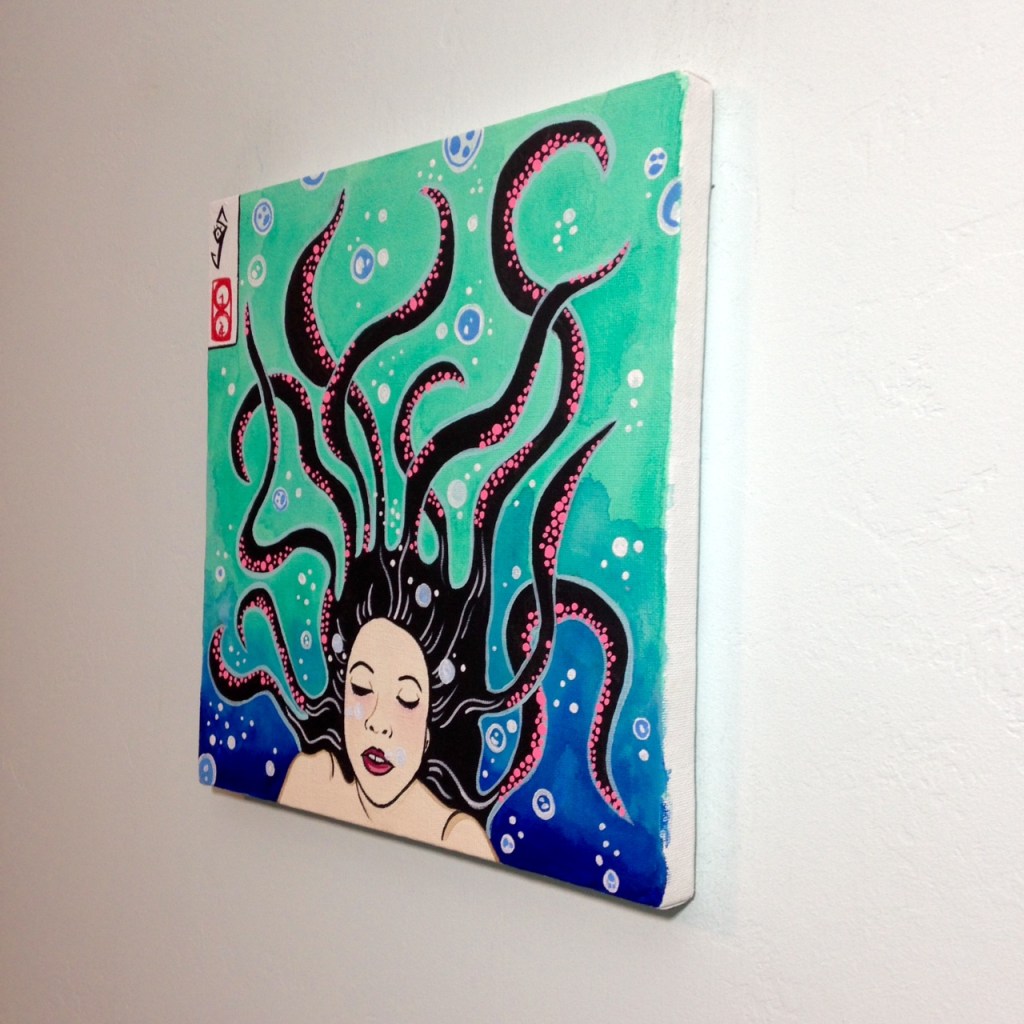 Side-View セルフポートレート- Tribute to Yuko Shimizu Linda Cleary 2014 Acrylic on Canvas