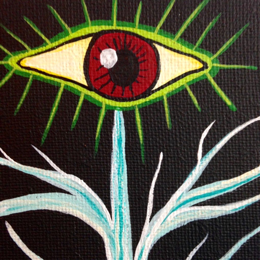 Close-Up 3 The Rebirth of Yggdrasil- Tribute to Daniel Higgs Linda Cleary 2014 Acrylic on Canvas