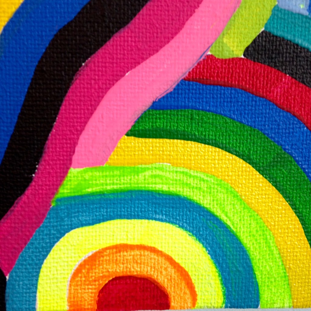 Close-Up 3 Laberinto del Arco Iris- Tribute to Marta Minujin Linda Cleary 2014 Acrylic on Canvas