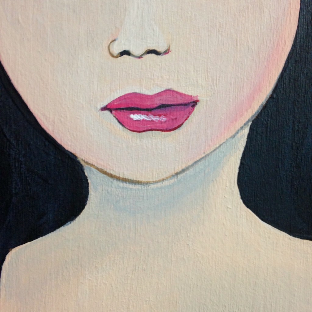 Close-Up 3 Self-Portrait- Tribute to Mark Ryden Linda Cleary 2014 Acrylic on Wood Panel