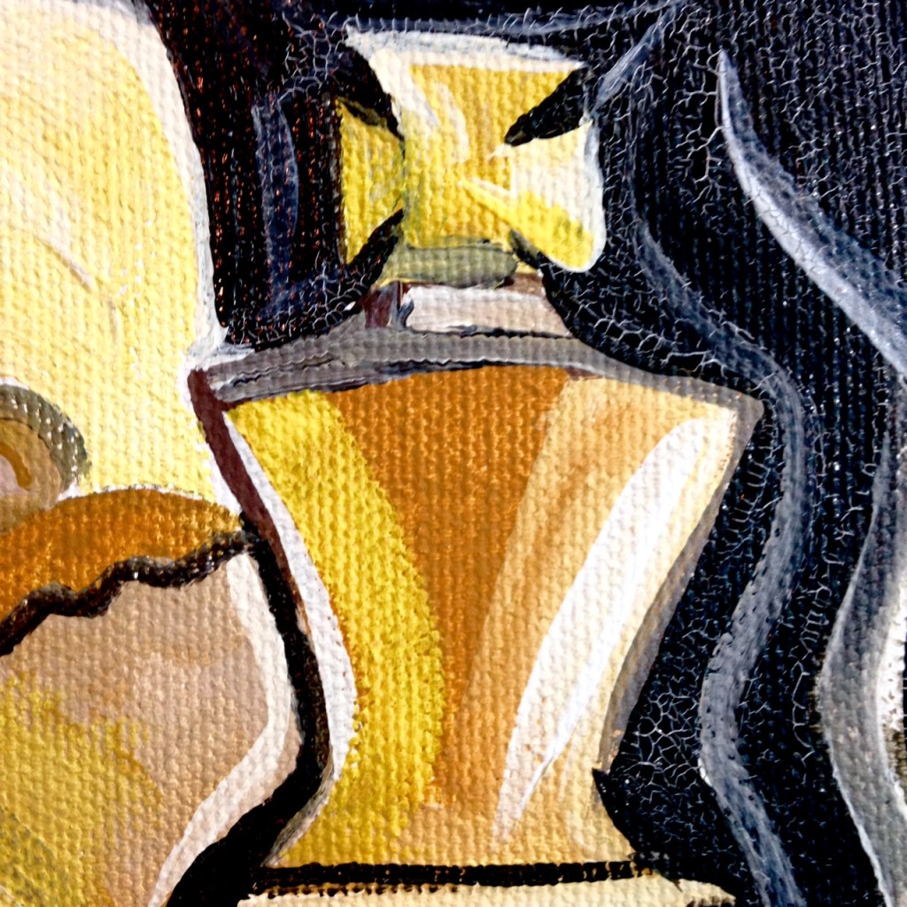 Close-Up 3 Strategy- Tribute to Marcel Duchamp Linda Cleary 2014 Acrylic & Crackle paint on Canvas