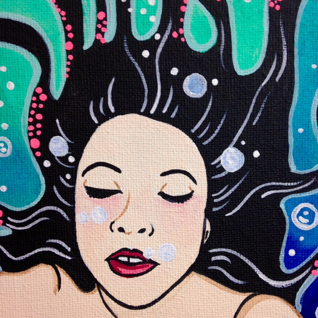 Close-Up 3 セルフポートレート- Tribute to Yuko Shimizu Linda Cleary 2014 Acrylic on Canvas