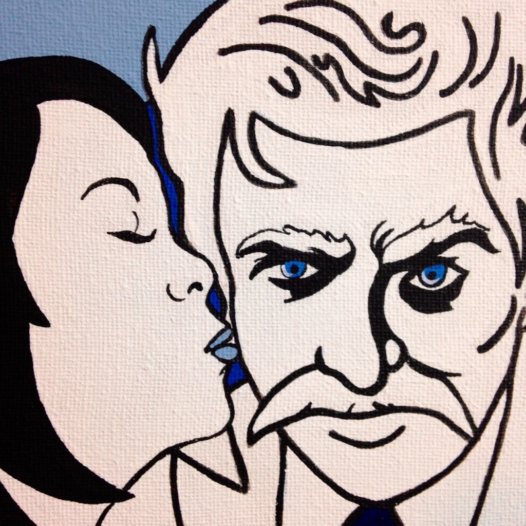 Close-Up 1 Choosing Twain- Tribute to Michael Kupperman Linda Cleary 2014 Acrylic on Canvas