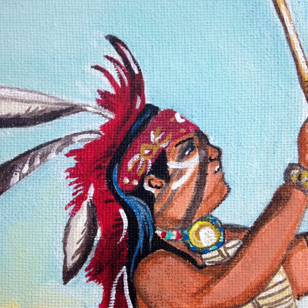 Close-Up 1 Navajo Dancers- Tribute to Robert Yellowhair Linda Cleary 2014 Acrylic on Canvas