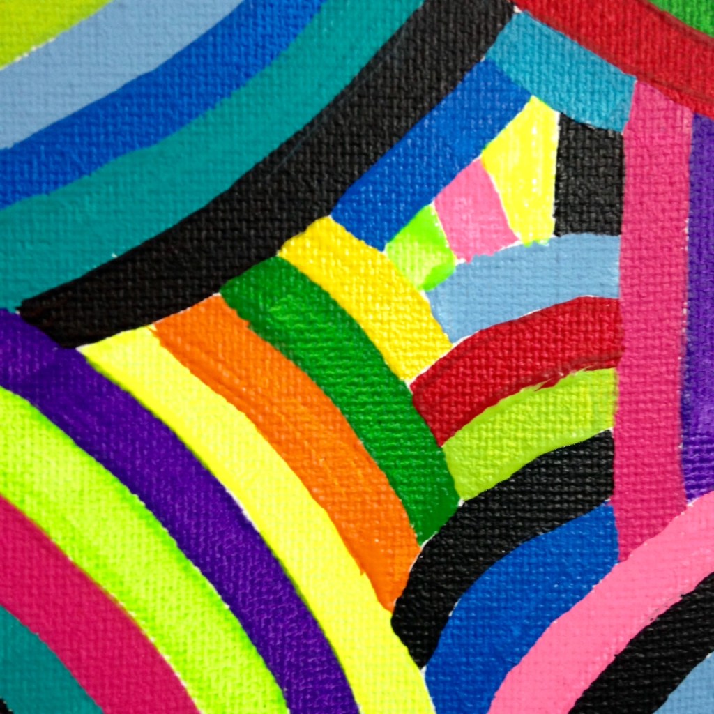 Close-Up 2 Laberinto del Arco Iris- Tribute to Marta Minujin Linda Cleary 2014 Acrylic on Canvas