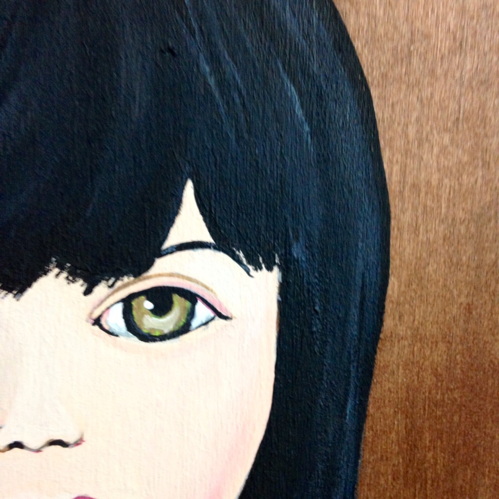 Close-Up 2 Self-Portrait- Tribute to Mark Ryden Linda Cleary 2014 Acrylic on Wood Panel