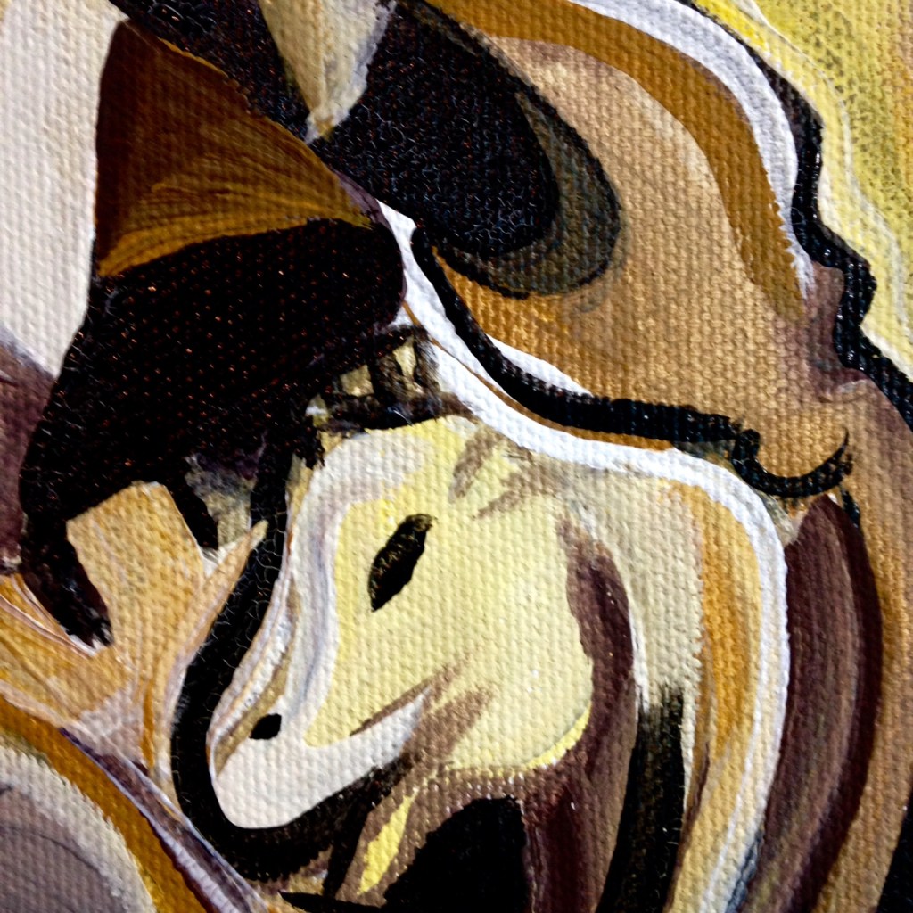 Close-Up 2 Strategy- Tribute to Marcel Duchamp Linda Cleary 2014 Acrylic & Crackle paint on Canvas