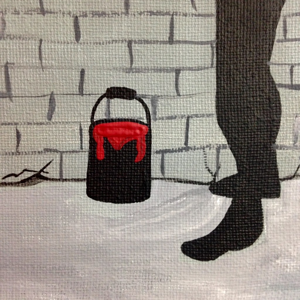 Close-Up 2 Make Art- Tribute to Banksy Linda Cleary 2014 Acrylic on Canvas