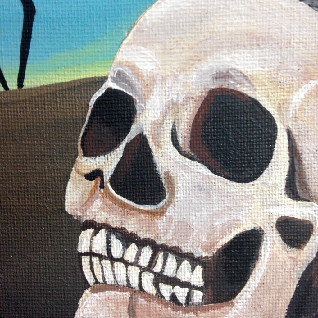 Close-Up 2 The Burning Elephants- Tribute to Salvador Dali Linda Cleary 2014 Acrylic on Canvas