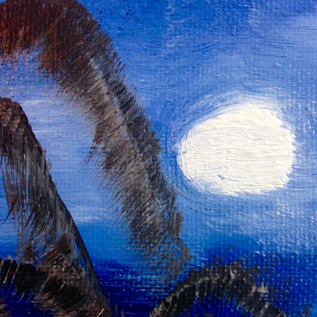 Close-Up 1 Wish I Was There- Tribute to Bob Ross Linda Cleary 2014 Oil, Acrylic on Canvas