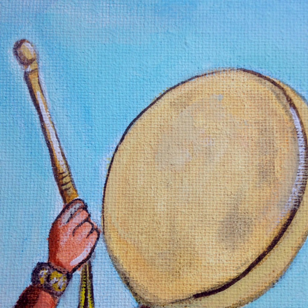 Close-Up 3 Navajo Dancers- Tribute to Robert Yellowhair Linda Cleary 2014 Acrylic on Canvas