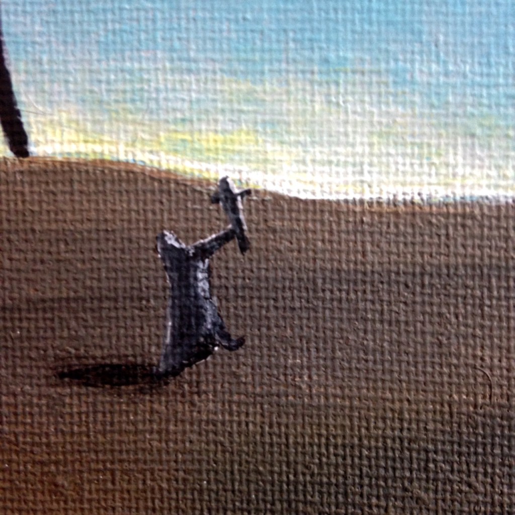 Close-Up 1 The Burning Elephants- Tribute to Salvador Dali Linda Cleary 2014 Acrylic on Canvas