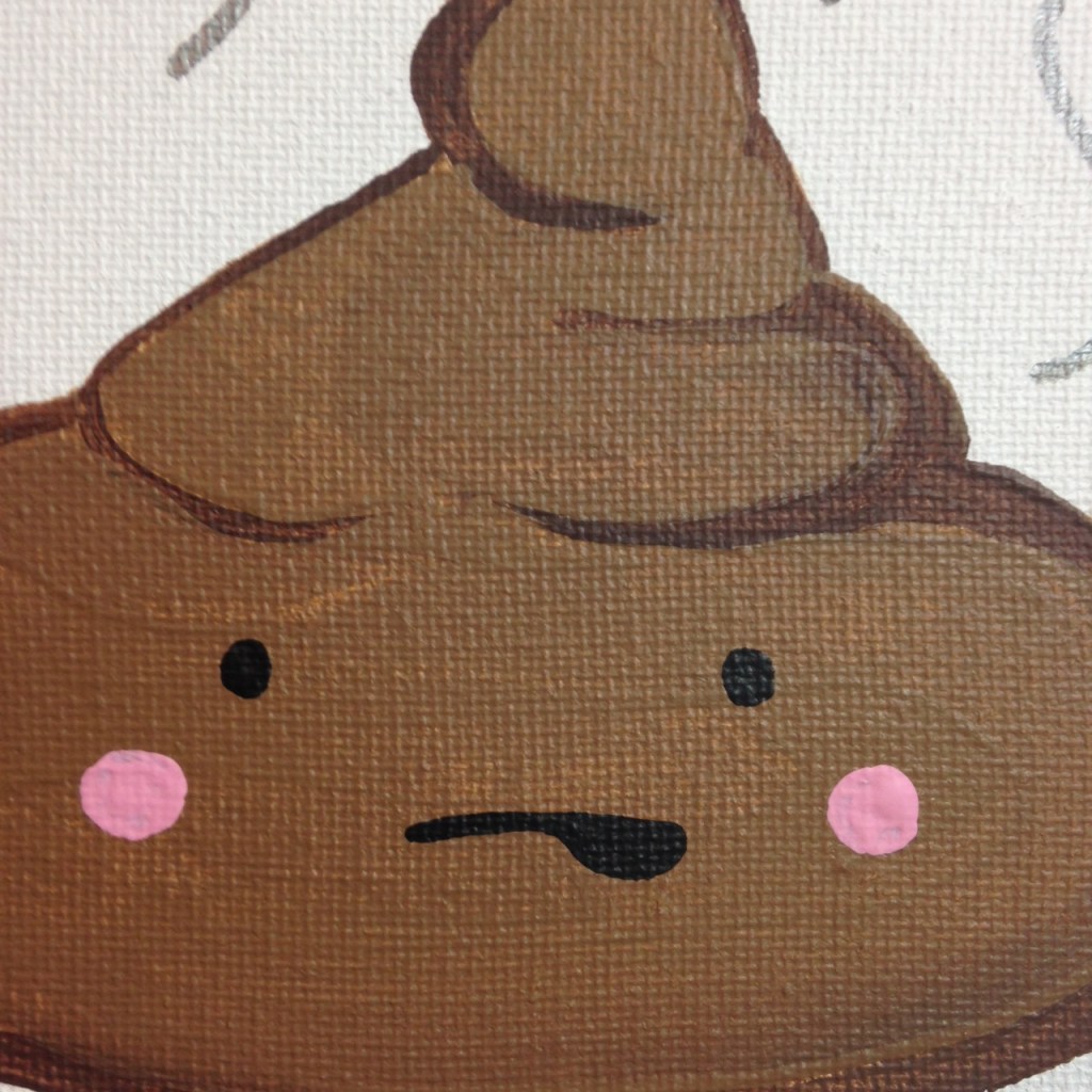 Close-Up 3 Can't Handle Shit- Tribute to David Shrigley Linda Cleary 2014 Acrylic and Pen on Canvas