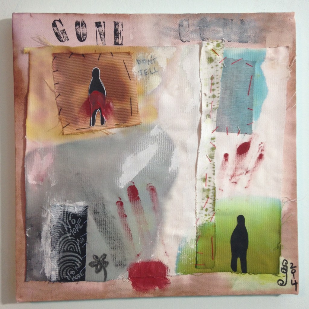 Gone- Tribute to Hannelore Baron Linda Cleary 2014 Mixed-Media on Canvas